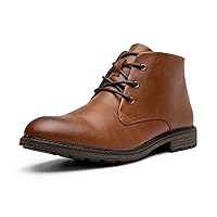 Men Oxford Boots,Buckle Dress Boot for Men,Casual Men Boots Lace-Up Side Zipper