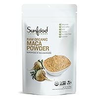 Sunfood Superfoods Maca Root Powder, Organic, Raw for Men & Women. from Peru. 100% Pure: No Additives, Fillers or Preservatives. 16 oz Bag (1 LB)