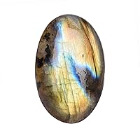 GEMHUB Natural Labradorite Pocket Palm Stone 27.00 Ct Oval Cab Labradorite Blue Flash Crystal Healing Loose Gemstone