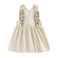 Toddler Kids Baby Girls Summer Casual Sleeveless Back Embroidered Dress Party Dress Clothes A Line Dress
