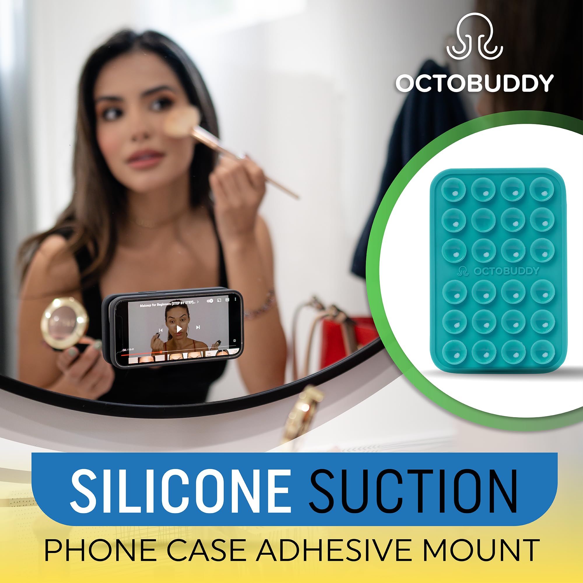 OCTOBUDDY MAX || Silicone Suction Phone Case Adhesive Mount || Compatible with iPhone and Android, Anti-Slip Hands-Free Mobile Accessory Holder for Selfies and Videos (MAX - Darth Vader)