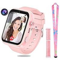 OKYUK 4G Smartwatch for Kids, GPS Tracker, Multiple Desktop Styles to Choose From, Two-Way Calls, Image Competence, SOS, Wi-Fi, Waterproof Touch Screen for 4-12 Boys and Girls (Pink)