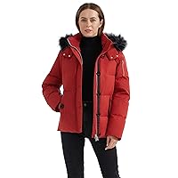 Orolay Women's Fur Trim Hood Down Coat Windproof Down Parka with Stand Collar
