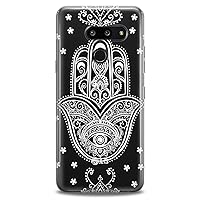 TPU Case Replacement for LG Stylo 6 K61 K51S K42 K30 K20 Stylo 5 K40 K11 K10 K8 Phone Indian Spiritual Pattern Slim fit Henna Cute White Print Mandala Design Clear Flexible Silicone Soft Hamsa
