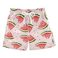 Wudan Sweet Watermelon Pattern Boys Swim Trunks Toddler Swim Board Shorts Teens Kids Beach Vacation 3-16 Years