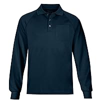 MOHEEN Men's Knit Polo Shirts Long Sleeve Moisture Wicking Performance Solid Button Down Golf Polo Shirt with Pocket