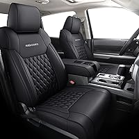 Tacoma Seat Covers Full Set, Full Coverage Leather Truck Seat Cushion Cover Custom Fit for 2005-2015 Double & Crew Cab 2nd Gen Toyota Tacoma Base Prerunner SR5 Limited(Full Set/Black)