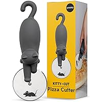 NEW!! Kitty Cut Pizza Cutter Wheel by OTOTO - Pizza Wheel, Pizza Slicer, Pizza Cutters Stainless Steel, Funny Kitchen Gadgets and Kitchen Gifts, Cute Kitchen Accessories, Cat Gift for Women Cat Lovers