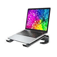 Soqool Laptop Stand for Desk, Ergonomic Detachable Laptop Riser, Aluminum MacBook Stand, Compatible with 12-17'' All Laptops Such as MacBook Pro/HP/Dell/Lenovo, Black