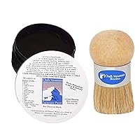 Chalk Mountain Brushes. Originally Designed Palm Brush & 8oz All Natural Furniture Finishing Wax. (8oz Charcoal Black) - 2 Pack