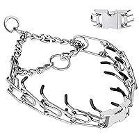 Prong Pinch Collar for Dogs, Adjustable Training Collar with Quick Release Buckle for Small Medium Large Dogs(Packed with Two Extra Links) (M/L(18-23