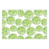 DIGIBUDDHA Green Lime Watercolor Placemats Boho Fresh Citrus Fruit Slices Pattern Summer 25 Pack Disposable 17