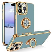 BENTOBEN Compatible with iPhone 15 Pro Case, Phone Case iPhone 15 Pro, Slim Fit 360° Ring Holder Shockproof Kickstand Magnetic Car Mount Supported Non-Slip Protective Women Girls Men Boys Cover, Gray