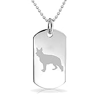 German Shepherd Silhouette dog puppy pendant necklace Custom Engraved Charm Keychain Jewelry or Bags gift