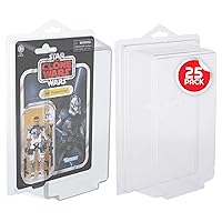 EVORETRO Action Figure Display Case, Blister Type, Compatible with 3.75-in Figures Marvel Legends Star Wars Vintage, Gi-Joe, Masters of The Universe Motu Figures Carded 0.35mm Thick Clear PET 25 Pack