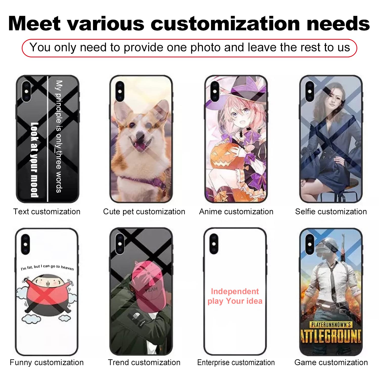 IVY Customized Exclusive Tempered Glass Case for Samsung Glaxy A14 5G A53 A42 A13 A03s A52 A32 A12 A73 A33 A23 A72 A02 Custom for Valentines Birthday Xmas Gifts Photo & Enterprise Logo