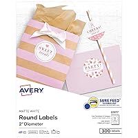 Avery Printable Round Labels with Sure Feed, 2