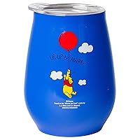 Silver Buffalo Winnie The Pooh Up and Away Double Wall Stainless Steel Stemless Tumbler w/Lid, 10-Ounces