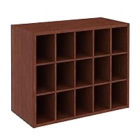 ClosetMaid 15 Cube Stackable Storage Organizer for Shoes, Bags, Crafts, Hobbies with Wood Shelves, for Closet, Entryway or Mudroom, Dark Cherry
