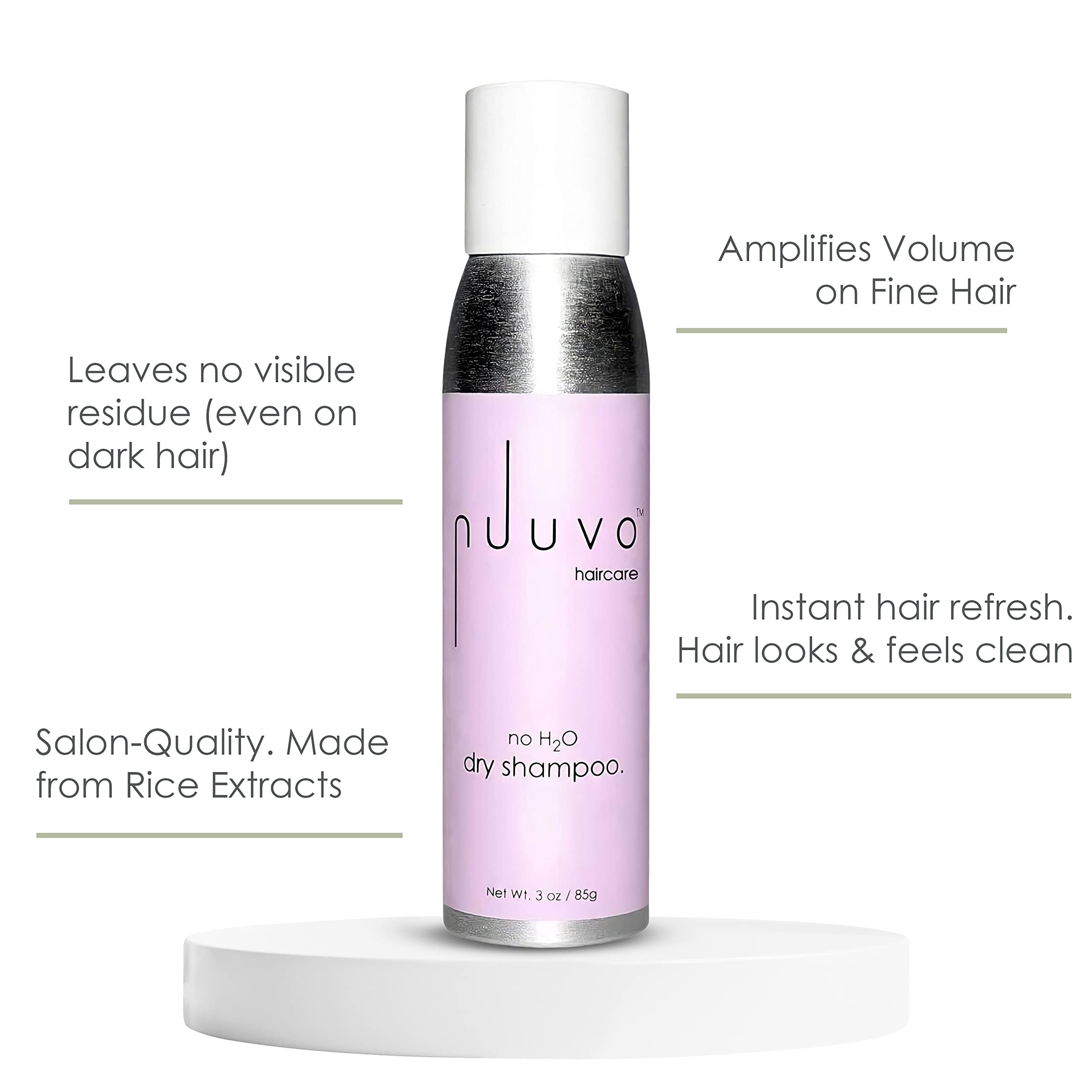 Nuuvo Haircare Dry Shampoo for Women & Men - 3oz, Instant Hair Refresh & Cleanse, Volumizing Dry Shampoo for Fine Hair – Salon-Quality, Made With Rice Extracts