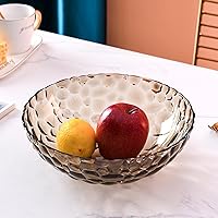 Household living room fruit tray tray Nordic light luxury style crystal coffee table plastic candy pot dried fruit basket dessert tray brown