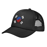 Korean American Flag Mesh Sun Hat Baseball Cap Fashion Trucker Hat Sport Headwear