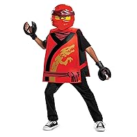 Disguise Kai Costume for Kids, Lego Ninjago Legacy Themed Basic Character Accessories, Single Child Size Red (100379)