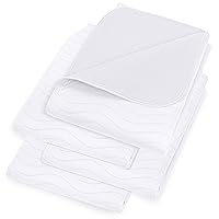 Utopia Bedding (Pack of 4) Waterproof Incontinence Pads Quilted Washable & Absorbent Bed Pad for Adults and Kids 34 x 52 inches (White)