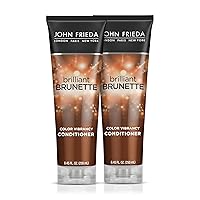 John Frieda Brilliant Brunette Color Protecting Conditioner, For Maintaining Color Treated Hair, Anti-Fade Conditioner, 2-8.45 Oz