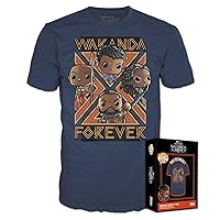 Funko Black Panther Wakanda Forever - Groupe - T-Shirt POP (M)