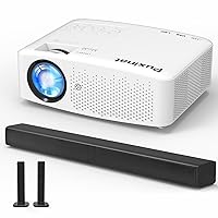 2 in 1 Separable Sound Bars for TV with Native 1080P 19000 Lumens 5G WiFi Bluetooth Projector, 600ANSI Outdoor Movie Proyector Supports 4K, 5G/2.4G WiFi and Bluetooth 5.1, Compatible with HDM