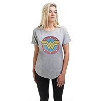 Popfunk Classic DC Comics Wonder Woman Classic Women's Rolled Sleeve Fashion T Shirt