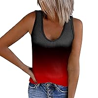 Tank Tops for Women Summer Sexy Gradient Slim Fit Vests Low Collar Button Down Sleeveless Top Tank Vests Blouse