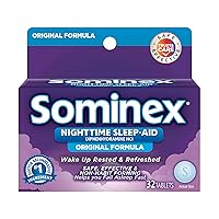 Sominex Nighttime Sleep-Aid, Safe and Effective, Non-Habit Forming, Original Formula Tablets, Blue, 32 Count