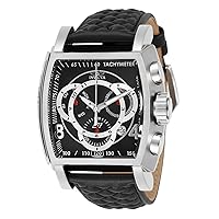 Invicta Men's S1 Rally Stainless Steel Analog Display Quartz Black Leather Strap, Casual Watch, 26 (Model: 27918, 27919, 27920)