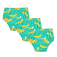 Baby Girls Sleep Training Underwear Banana Yellow Teal 3pcs Absorb Water Boxer Briefs Potty Training Underwear for