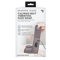 Calming Heat Flexi Wrap by Sharper Image- Personal Electric Heating Pad Wrap, Vibrations & Clay Bead Filling, 3 Heat & 3 Massage Settings for 9 Combinations, 25