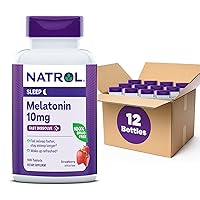 Sleep Melatonin 10mg Fast Dissolve Tablets, Nighttime Sleep Aid for Adults, 100 Strawberry-Flavored Melatonin Tablets, 100 Day Supply
