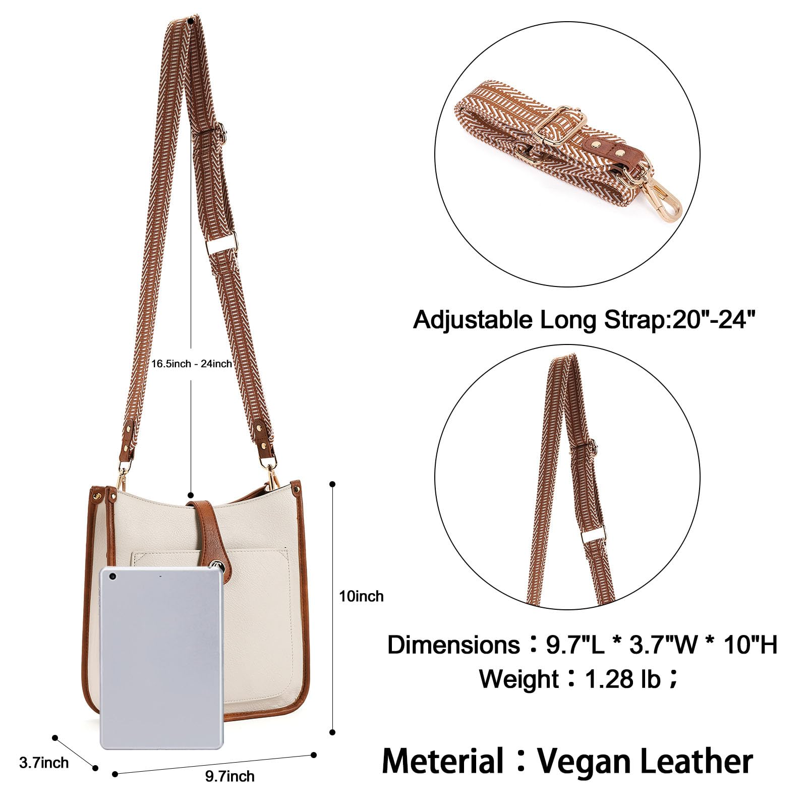 CLUCI Vegan Leather Women's Crossbody Handbags Fashion Shoulder Bag Purses For Women with Adjustable Strap