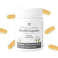 Emu Oil Capsules - Heart, Hair, Metabolism & Joint Support Supplement - Pharmaceutical Grade Emu Oil with CLA, Omegas 3, 6 & 9 with Vitamin K2, A & E by Y-Not Natural - 1000mg, 100 Capsules