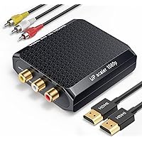 WENTER RCA to HDMI Converter, 1080P AV to HDMI Converter, Mini Composite CVBS Audio Video Adapter Supports PAL/NTSC for VCR/VHS/Xbox/PS3/STB/N64/Wii/TV/PC/Blue-Ray DVD Players