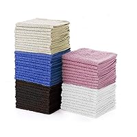 SIMPLI-MAGIC 79264C Cotton Washcloths, Size: 12”x12”, Multi Color, (Pack of 8, 400 Count Total)