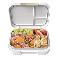 Bentgo® Modern - Leak-Resistant Bento Lunch Box For Adults, Teens, & Larger Appetites; Reusable BPA-Free Meal Prep Container with 3 or 4 Compartments, Dishwasher/Microwave Safe; 44oz (White)