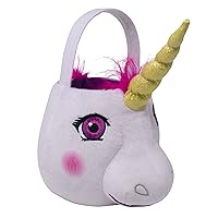 Unicorn Medium Plush Easter Basket, Multi,PG01553
