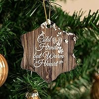 Cold Hands But Warm Heart Housewarming Gift New Home Gift Hanging Keepsake Wreaths for Home Party Commemorative Pendants for Friends 3 Inches Double Sided Print Ceramic Ornament.