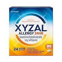 Xyzal Allergy Pills, 24-Hour Allergy Relief, 80-Count, Original Prescription Strength