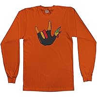 Threadrock Men's Rocker Thanksgiving Hand Turkey Long Sleeve T-Shirt