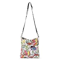 Sakroots Lucia Repreve EcoTwill Crossbody, White Peace Print