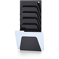 Officemate International Corp. 21505 Wall File Holder, 7 Sections, Legal/Letter, Black
