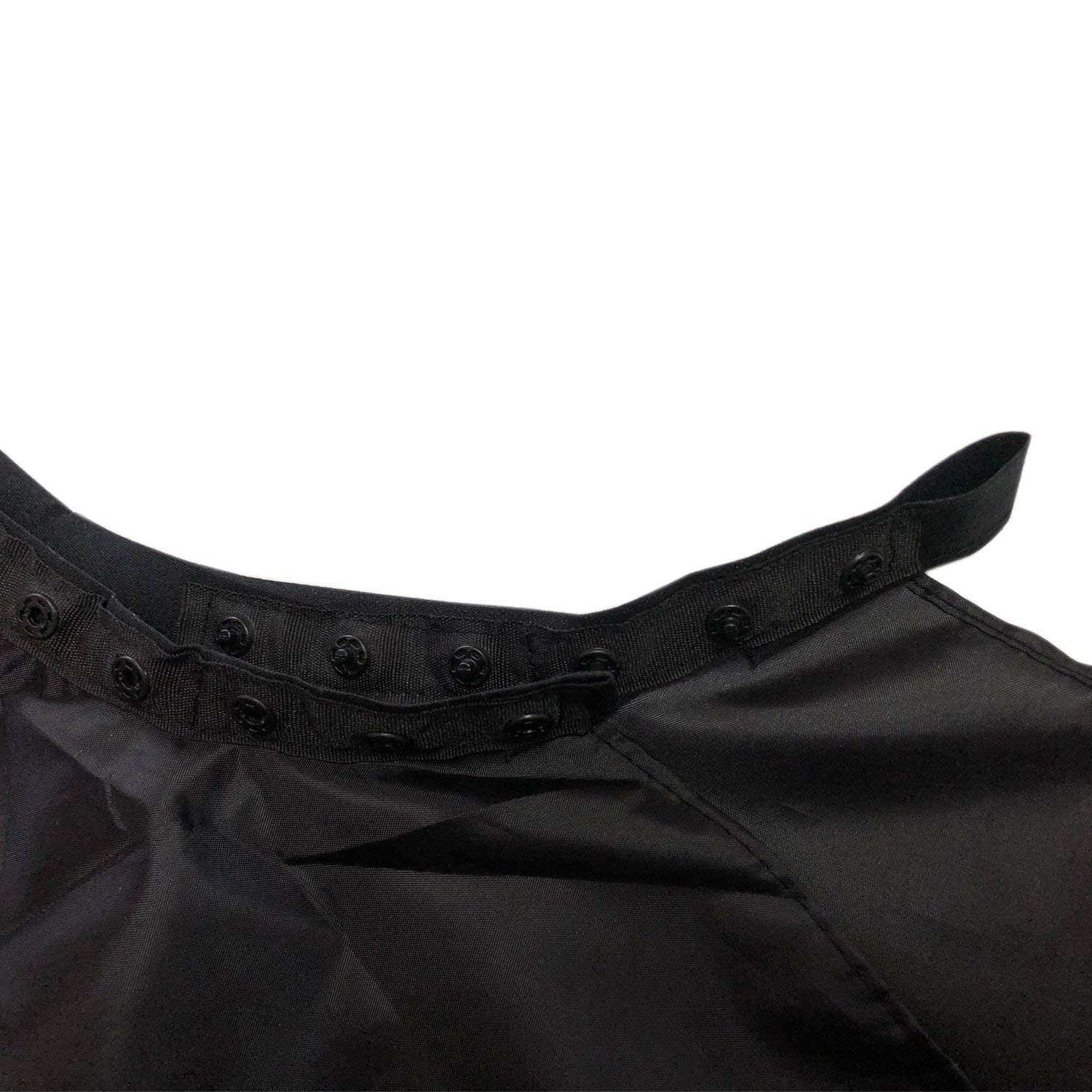 VETUZA Professional Barber Cape, Waterproof Salon Cape with Snap Closure for Hair Cutting, Black 59